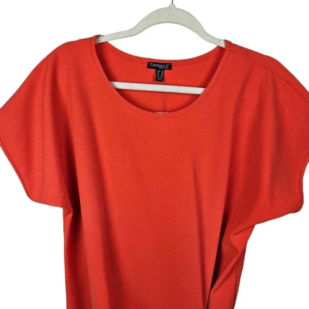 New With Tags Conrad C Collection Orange Cap Sleeve Side Tie Sheath Dress Size 8